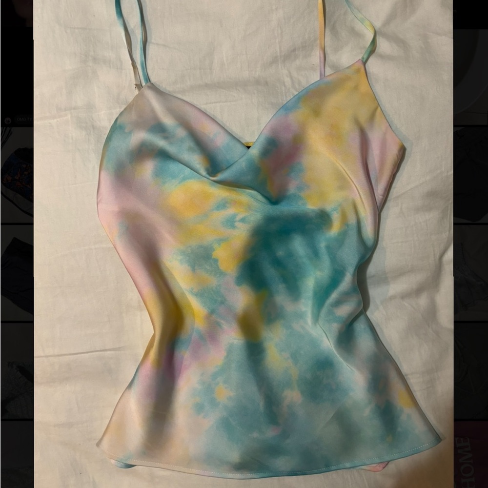 Zara Multicolor silk tank top